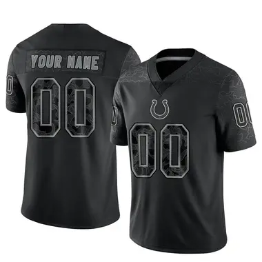 Custom Indianapolis Colts Jersey Men's Black and White Limited Split Black and White Vapor Untouchable